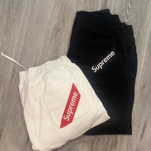 Two Supreme sweatpants.
